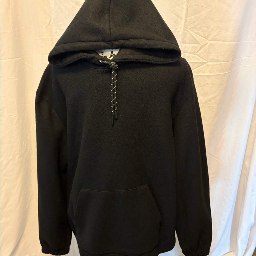 Women's Black Hooded Pullover Sweatshirt - Unbranded